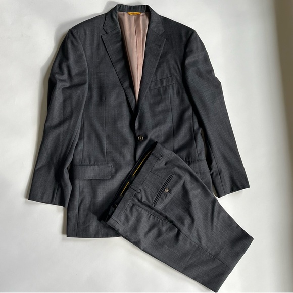 Hickey Freeman Other - Hickey Freeman Grey Plaid 2 Piece Suit, Size XXL